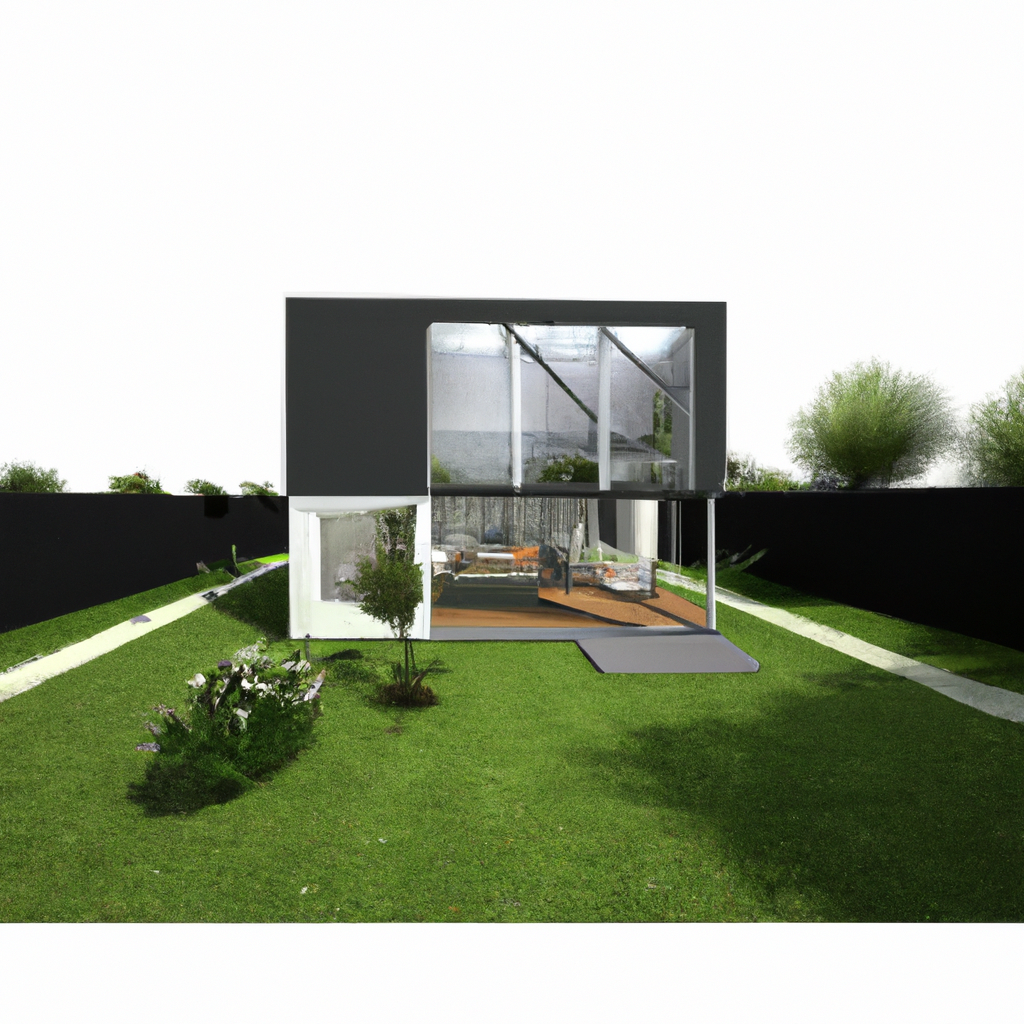 Fotorealistisch beeld van een moderne aanbouw aan een huis, met een prachtig ingerichte tuin en een tevreden gezin dat geniet van de nieuwe ruimte. De afbeelding toont een harmonieus samenspel tussen de aanbouw en de bestaande woning, met accent op funcionaliteit en stijl. Zorg ervoor dat de tuinruimte optimaal benut is, met elementen zoals een gezellige zithoek of een speeltuin, wat de positieve impact van constructieve berekeningen illustreert.