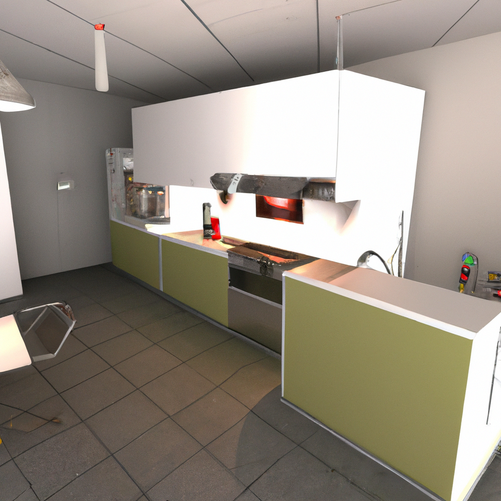 Fotorealistisch beeld van een moderne woningverbouwing, met een focus op een uniek ingerichte keuken of huiskamer. Het interieur toont tevreden huiseigenaren die genieten van hun vernieuwde ruimte, met aandacht voor esthetiek en duurzaamheid. De constructieve elementen zijn subtiel zichtbaar, zoals steunbalken of veilige open indelingen. Dit beeld illustreert de impact van constructieve berekeningen en samenwerking met een constructeur op een veilige en stijlvolle woningverbouwing.